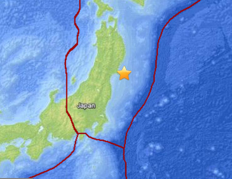 日本宮城縣東部沿海發(fā)生5.5級(jí)地震