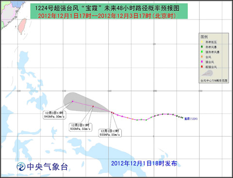 超強(qiáng)臺(tái)風(fēng)寶霞路徑圖

