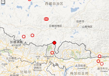 2012年12月21日西藏崗巴縣發(fā)生3.2級(jí)地震