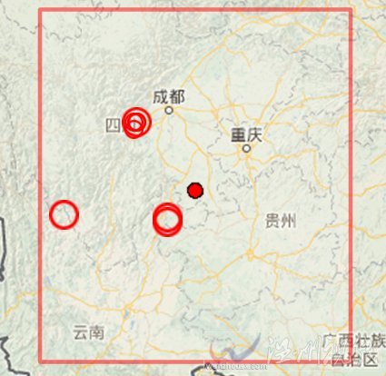 4月25日宜賓地震震中位置
