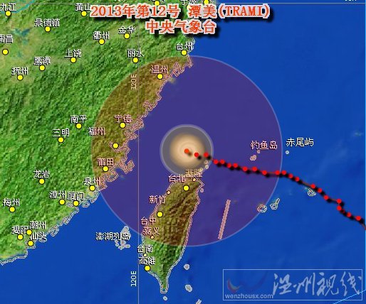 12號(hào)臺(tái)風(fēng)潭美路徑