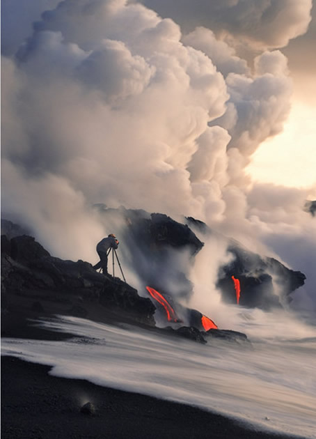 美國(guó)攝影師拍攝夏威夷基拉韋亞火山噴發(fā)