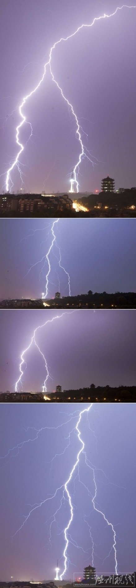 武漢18日大風(fēng)大雨閃電一起來襲 降雨對(duì)整體降溫作用不大