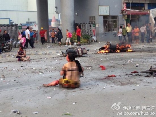 廣西桂林市靈川縣八里街爆炸事故現(xiàn)場(chǎng)