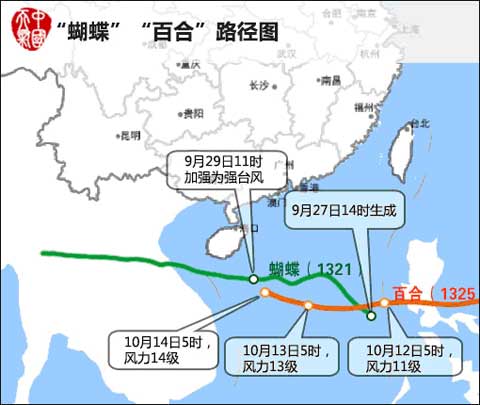 “百合”路徑與“蝴蝶”較相似 華南沿海須嚴(yán)陣以待