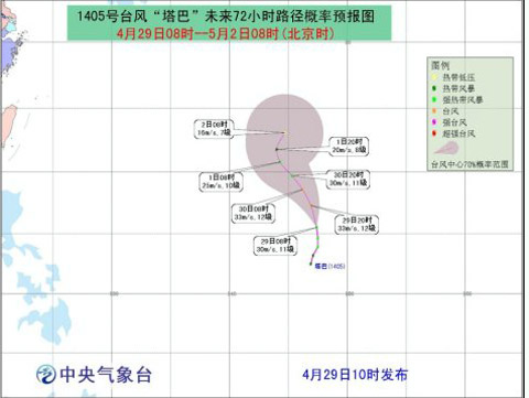 今年第5號(hào)臺(tái)風(fēng)“塔巴”向北偏西方向移動(dòng)