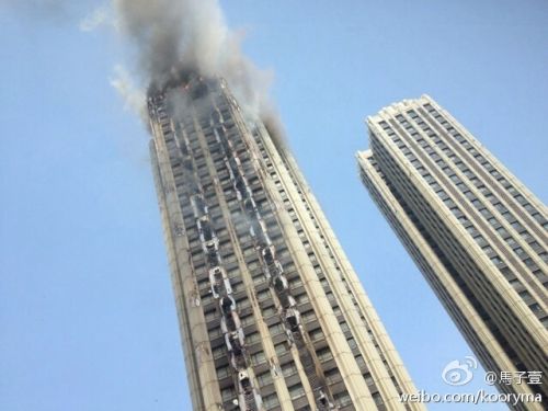 大連星海廣場大火