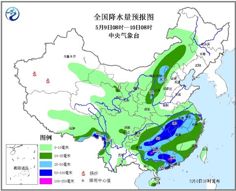 未來三天南方有持續暴雨 北方有降溫沙塵
