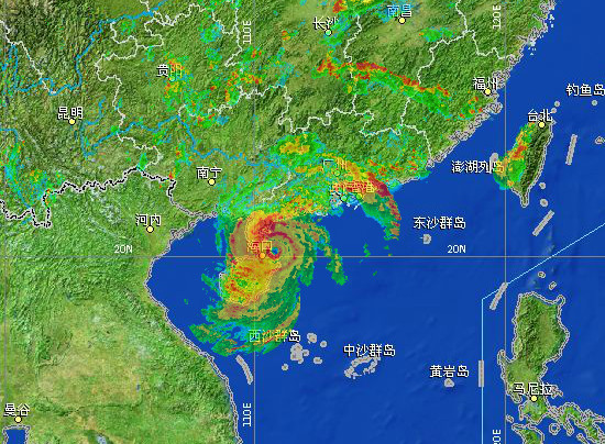 臺風(fēng)威馬遜雷電云圖