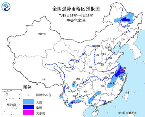全國強降雨落區(qū)預報圖