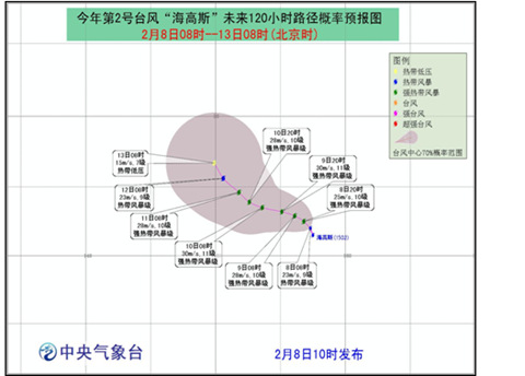 2015年第2號海高斯臺風路徑圖