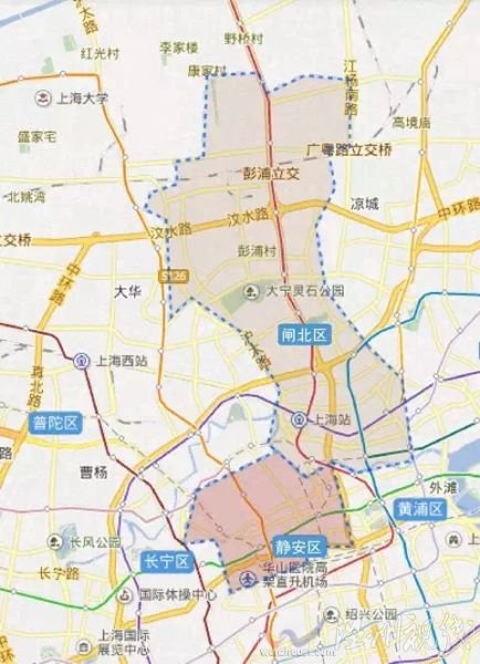 上海靜安區(qū)閘北區(qū)合并