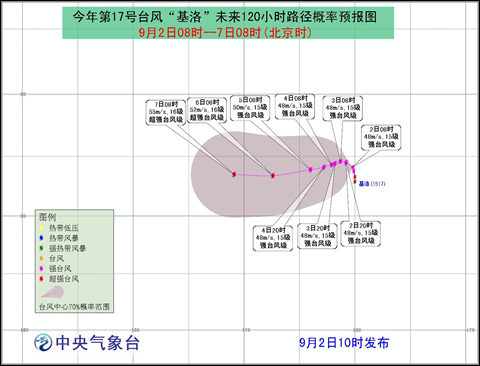 臺風(fēng)基洛路徑預(yù)報圖