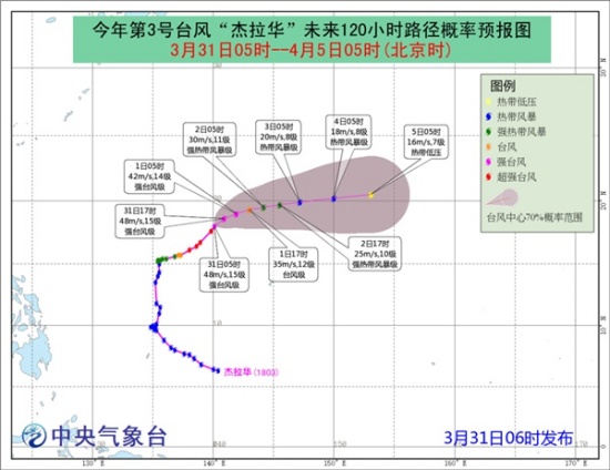 第3號臺風杰拉華路徑