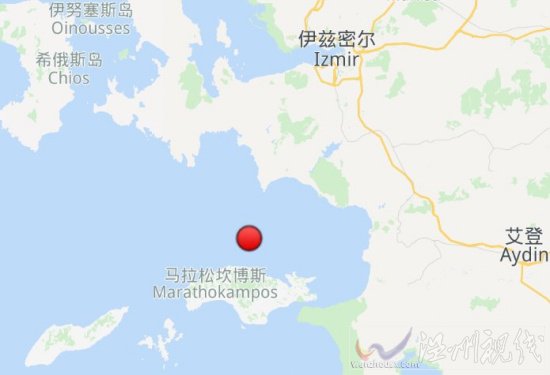 希臘佐澤卡尼索斯群島6.9級(jí)地震正中位置
