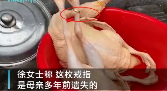 過年殺雞竟找到丟失多年的金戒指 戴在“雞腳”上還挺合適！